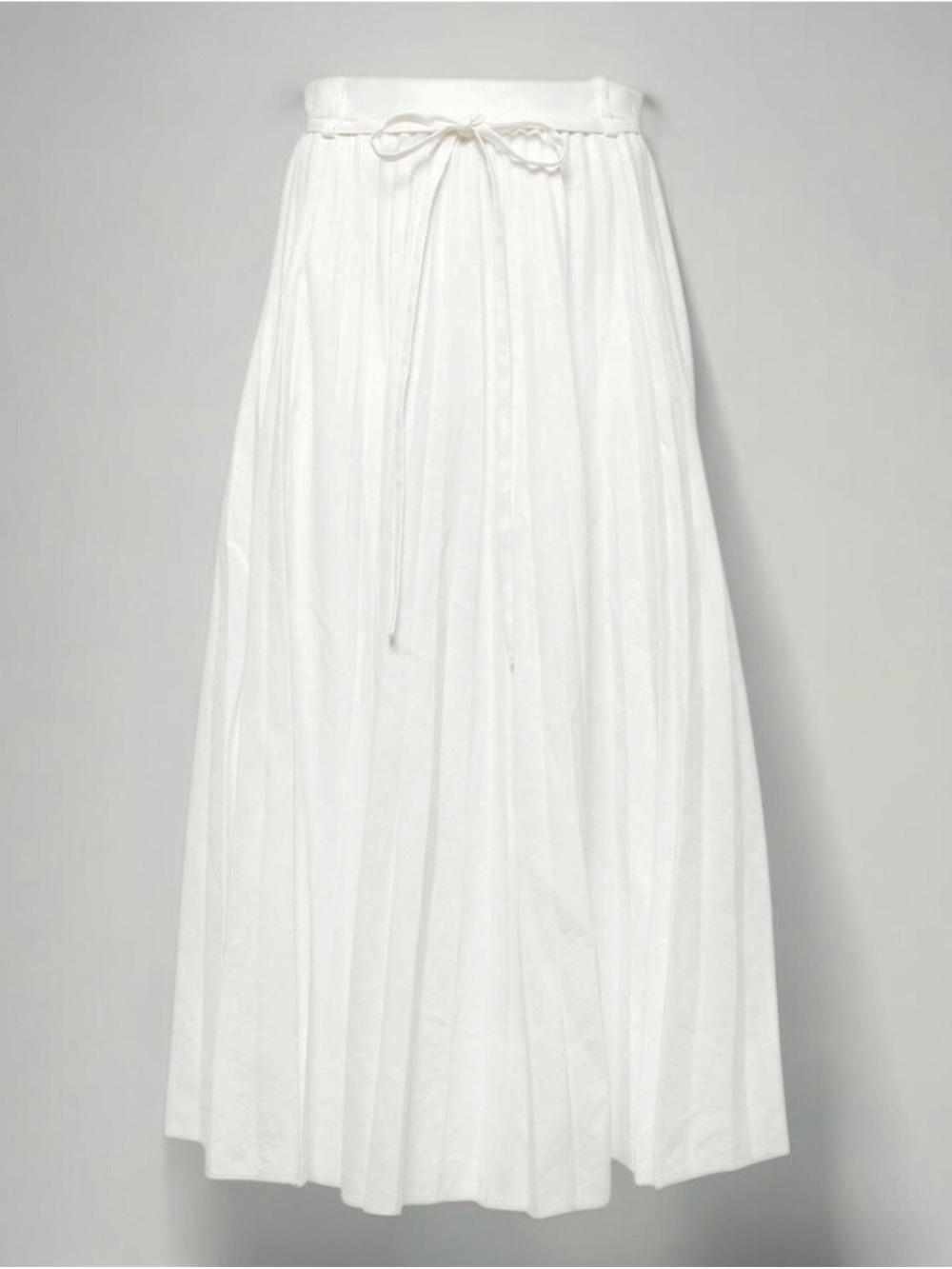 JOSEPH NWT Siddons Pleated Cotton Linen Ivory Midi Skirt Size 32 XXS